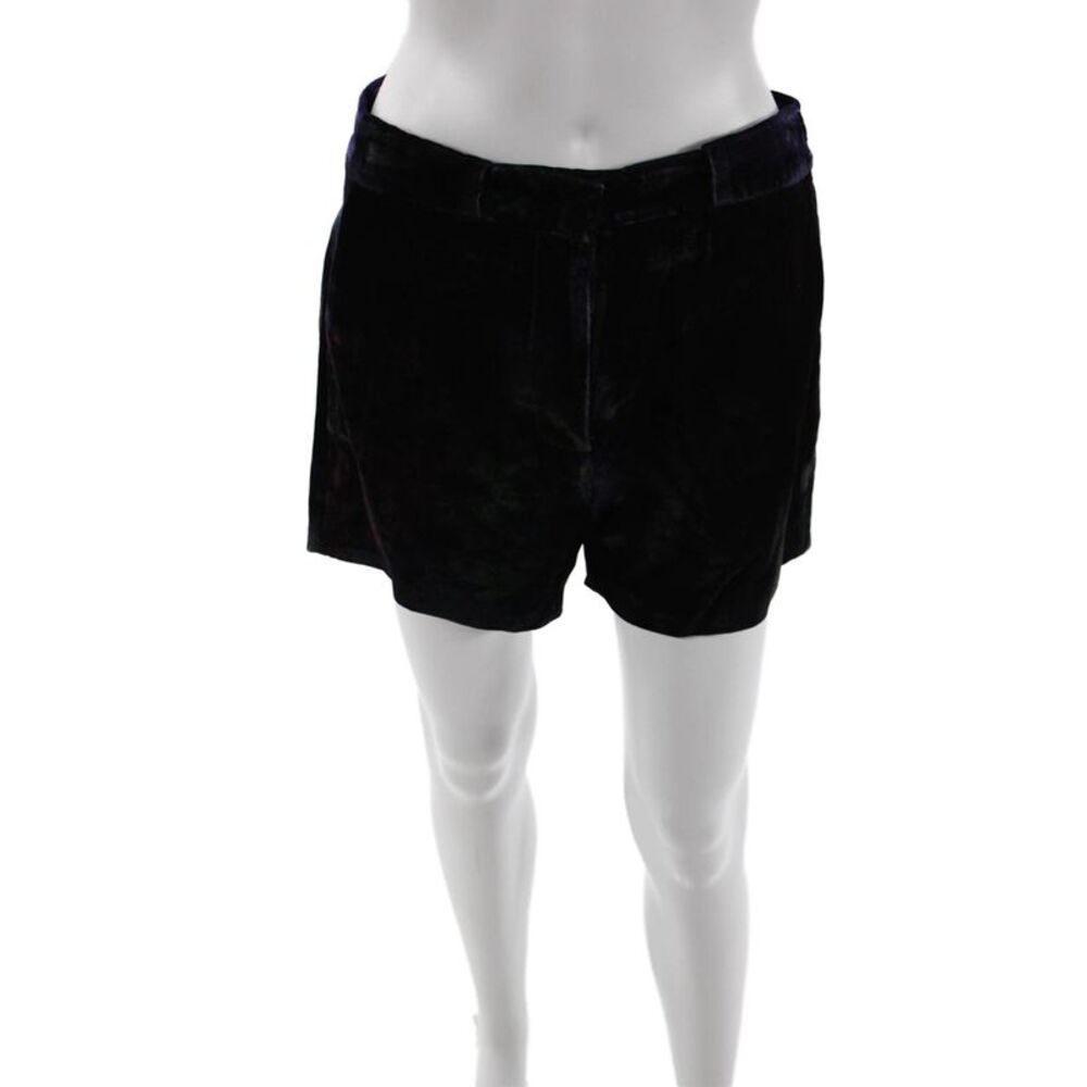 Paola Zuin Unisex Designer Black Button Shorts Viscose Silk Size 40